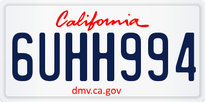 CA license plate 6UHH994