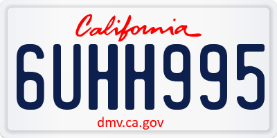 CA license plate 6UHH995