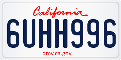 CA license plate 6UHH996