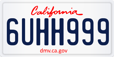 CA license plate 6UHH999