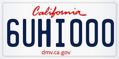 CA license plate 6UHI000