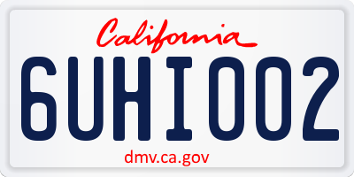 CA license plate 6UHI002