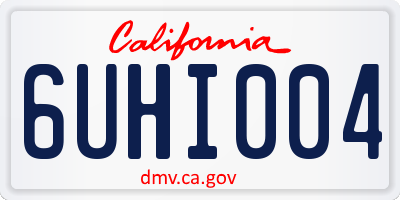 CA license plate 6UHI004