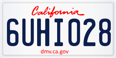 CA license plate 6UHI028