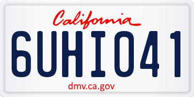 CA license plate 6UHI041