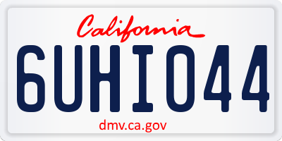 CA license plate 6UHI044