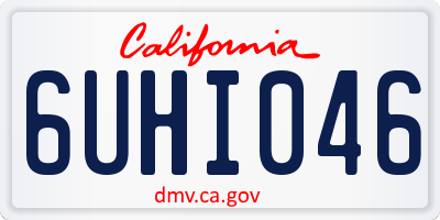 CA license plate 6UHI046