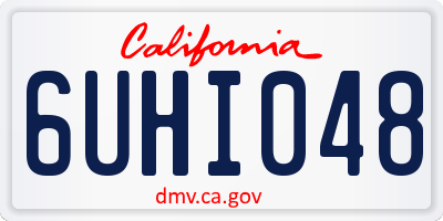 CA license plate 6UHI048