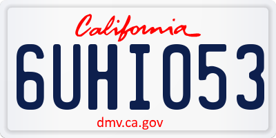 CA license plate 6UHI053