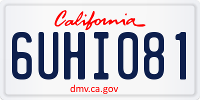 CA license plate 6UHI081