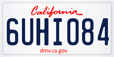 CA license plate 6UHI084
