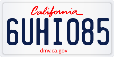 CA license plate 6UHI085