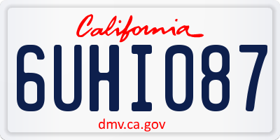CA license plate 6UHI087