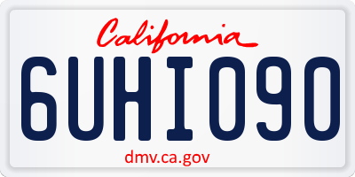 CA license plate 6UHI090
