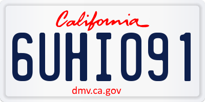 CA license plate 6UHI091