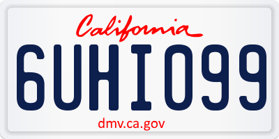 CA license plate 6UHI099