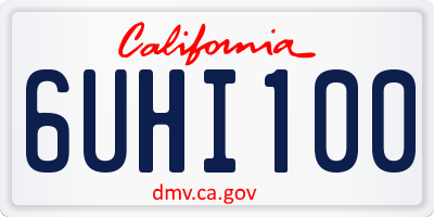 CA license plate 6UHI100