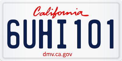 CA license plate 6UHI101