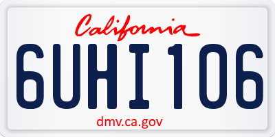 CA license plate 6UHI106