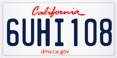 CA license plate 6UHI108