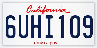 CA license plate 6UHI109