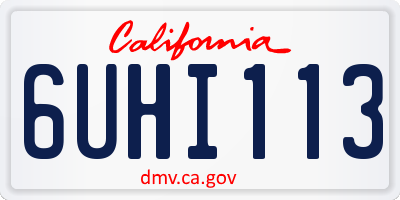 CA license plate 6UHI113