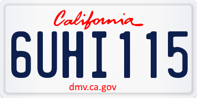 CA license plate 6UHI115
