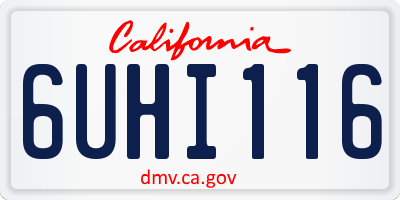 CA license plate 6UHI116