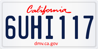CA license plate 6UHI117