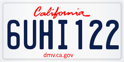 CA license plate 6UHI122