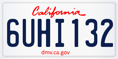 CA license plate 6UHI132