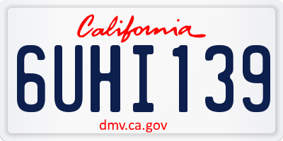 CA license plate 6UHI139