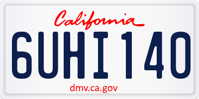 CA license plate 6UHI140