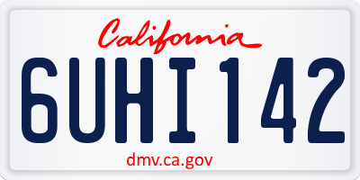 CA license plate 6UHI142
