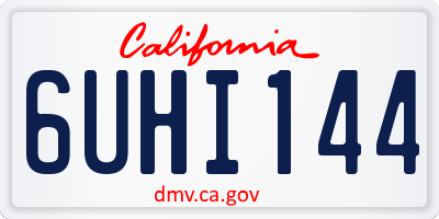 CA license plate 6UHI144