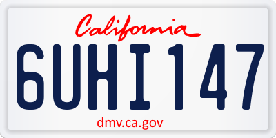 CA license plate 6UHI147