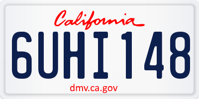 CA license plate 6UHI148