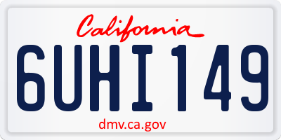 CA license plate 6UHI149
