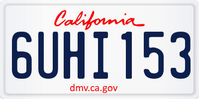 CA license plate 6UHI153