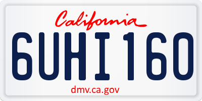 CA license plate 6UHI160