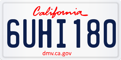 CA license plate 6UHI180