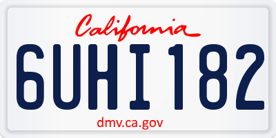 CA license plate 6UHI182