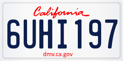 CA license plate 6UHI197