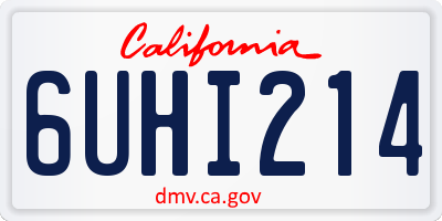 CA license plate 6UHI214