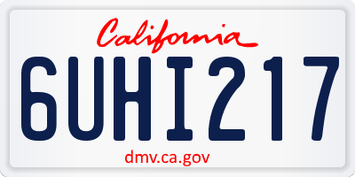 CA license plate 6UHI217