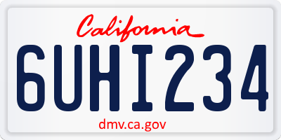 CA license plate 6UHI234