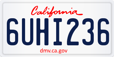 CA license plate 6UHI236