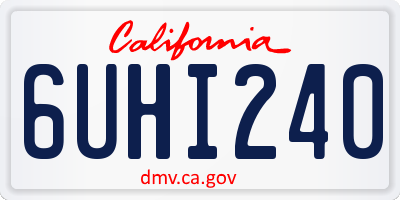 CA license plate 6UHI240