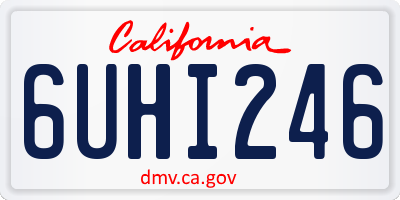 CA license plate 6UHI246