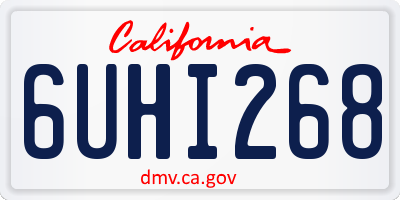 CA license plate 6UHI268